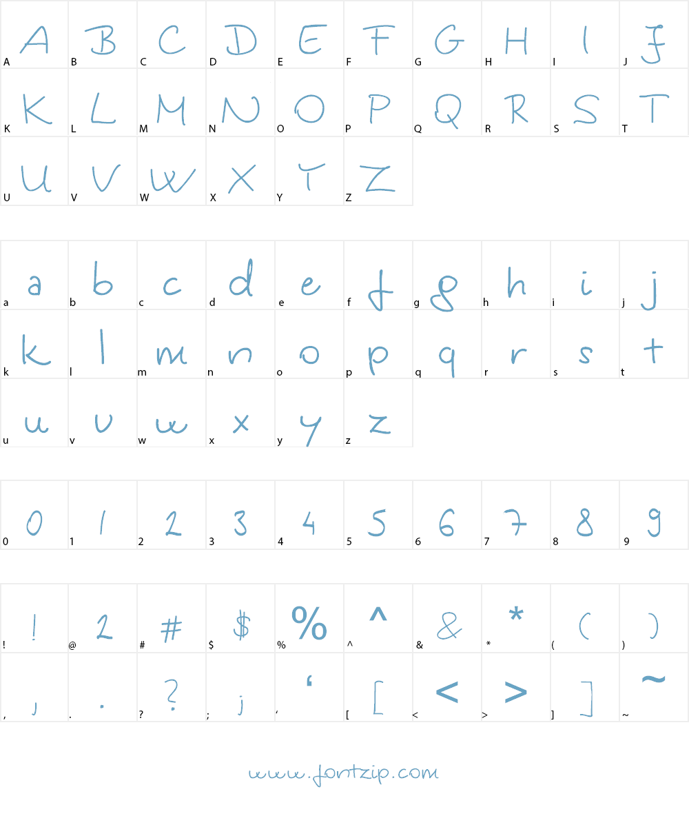 Kinga's Handwriting Font Character